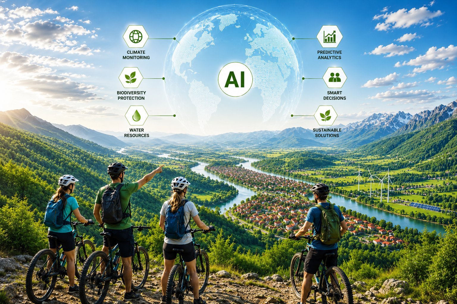 AI for climate and environment illustration